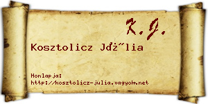 Kosztolicz Júlia névjegykártya