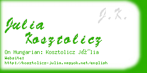 julia kosztolicz business card